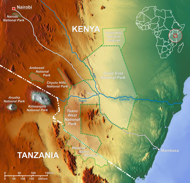 KenyaTsavo national park map